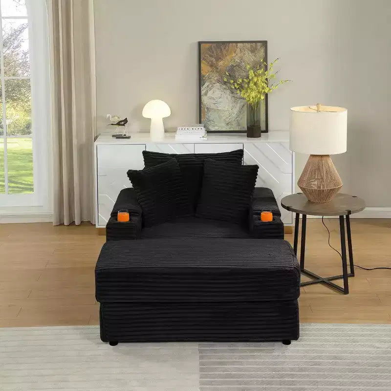 sofa With 2 toss pillows and a ottoman ,Comfy Sofa- Deep Seat Couch for Living Room