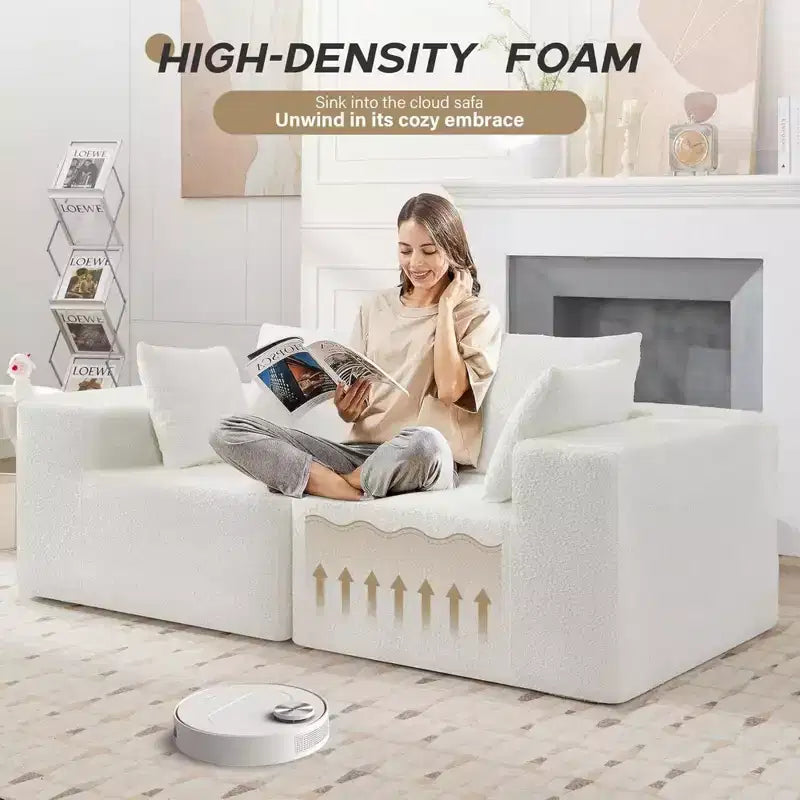 103 Modular Sectional Sofa, L Shaped Cloud Sectional Couch with Deep Seats, No Assembly Foam Couches, Upholstered Couches