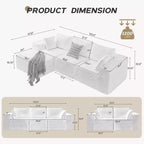 103 Modular Sectional Sofa, L Shaped Cloud Sectional Couch with Deep Seats, No Assembly Foam Couches, Upholstered Couches