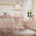 3-Piece Green Folding Bistro Set, Metal Frame Table and Chairs for Small Spaces, Indoor/Outdoor Use