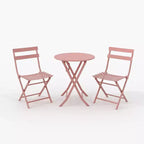 3-Piece Green Folding Bistro Set, Metal Frame Table and Chairs for Small Spaces, Indoor/Outdoor Use