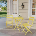 3-Piece Green Folding Bistro Set, Metal Frame Table and Chairs for Small Spaces, Indoor/Outdoor Use