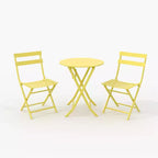 3-Piece Green Folding Bistro Set, Metal Frame Table and Chairs for Small Spaces, Indoor/Outdoor Use