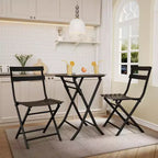 3-Piece Green Folding Bistro Set, Metal Frame Table and Chairs for Small Spaces, Indoor/Outdoor Use