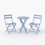 3-Piece Green Folding Bistro Set, Metal Frame Table and Chairs for Small Spaces, Indoor/Outdoor Use