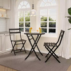 3-Piece Green Folding Bistro Set, Metal Frame Table and Chairs for Small Spaces, Indoor/Outdoor Use