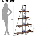 4 Shelf Bookshelf, Sailboat A-Shape Structure, Ladder Display Shelf, Classical Modern Bookshelf Book, For CDs/Books/Films