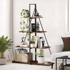 4 Shelf Bookshelf, Sailboat A-Shape Structure, Ladder Display Shelf, Classical Modern Bookshelf Book, For CDs/Books/Films