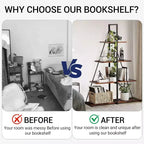 4 Shelf Bookshelf, Sailboat A-Shape Structure, Ladder Display Shelf, Classical Modern Bookshelf Book, For CDs/Books/Films