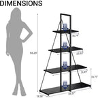 4 Shelf Bookshelf, Sailboat A-Shape Structure, Ladder Display Shelf, Classical Modern Bookshelf Book, For CDs/Books/Films