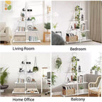 4 Shelf Bookshelf, Sailboat A-Shape Structure, Ladder Display Shelf, Classical Modern Bookshelf Book, For CDs/Books/Films