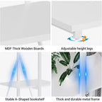 4 Shelf Bookshelf, Sailboat A-Shape Structure, Ladder Display Shelf, Classical Modern Bookshelf Book, For CDs/Books/Films