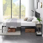 14 Inch Queen Bed Frame, Metal Platform Bed Frame with Headboard, No Box Spring Needed, Noise-Free, Non-Slip, Black