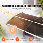 VEVOR Window Door Awning Canopy , UPF 50+ Polycarbonate Entry Door Outdoor Window Awning Exterior, Front Door Overhang Awning