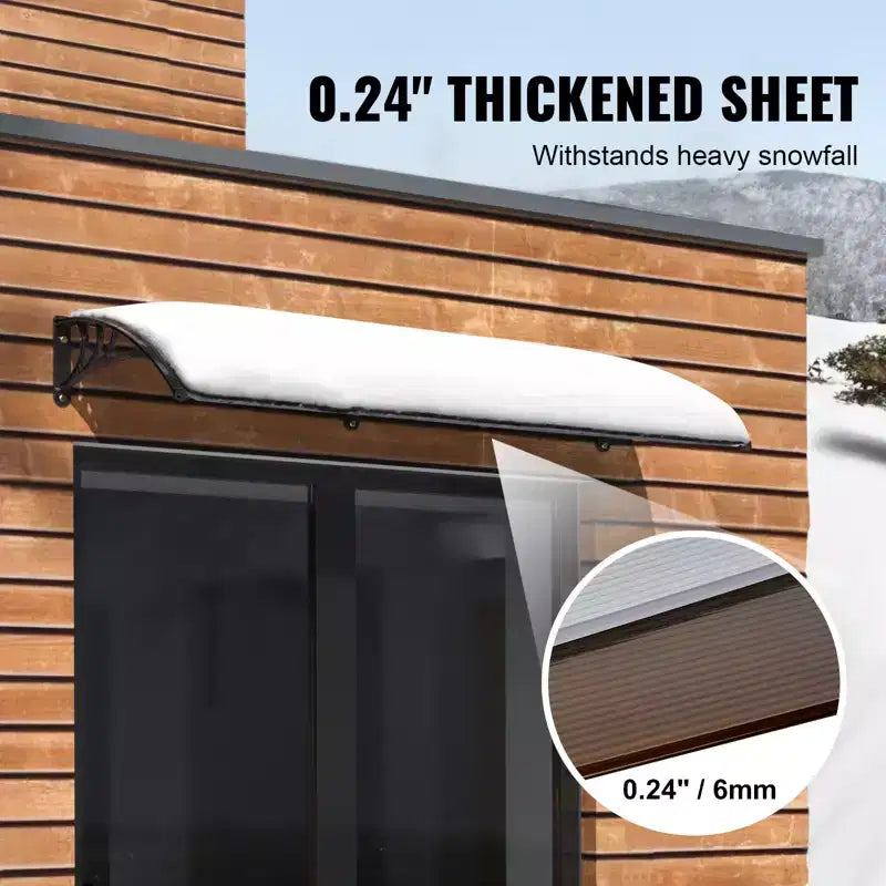 VEVOR Window Door Awning Canopy , UPF 50+ Polycarbonate Entry Door Outdoor Window Awning Exterior, Front Door Overhang Awning