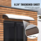 VEVOR Window Door Awning Canopy , UPF 50+ Polycarbonate Entry Door Outdoor Window Awning Exterior, Front Door Overhang Awning