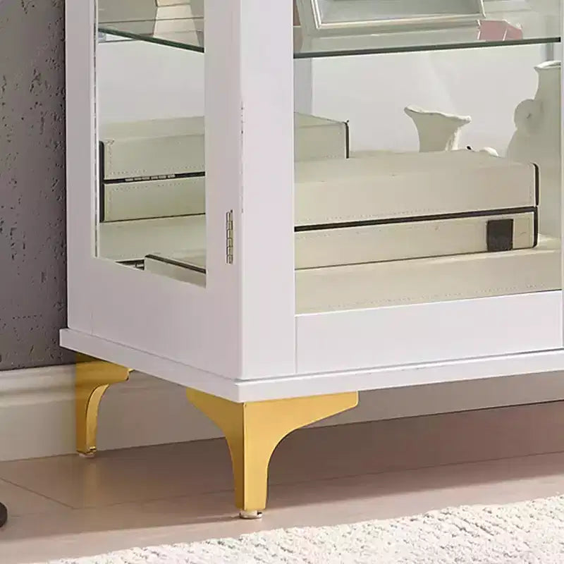Kings Brand Furniture Modern Buffet Display Curio Cabinet with Glass Doors and Adjustable Shelves