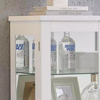 Kings Brand Furniture Modern Buffet Display Curio Cabinet with Glass Doors and Adjustable Shelves