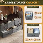 5 Drawer Dresser, Long Fabric Storage Unit for Bedroom, Closet, Living Room, Hallway & Nursery