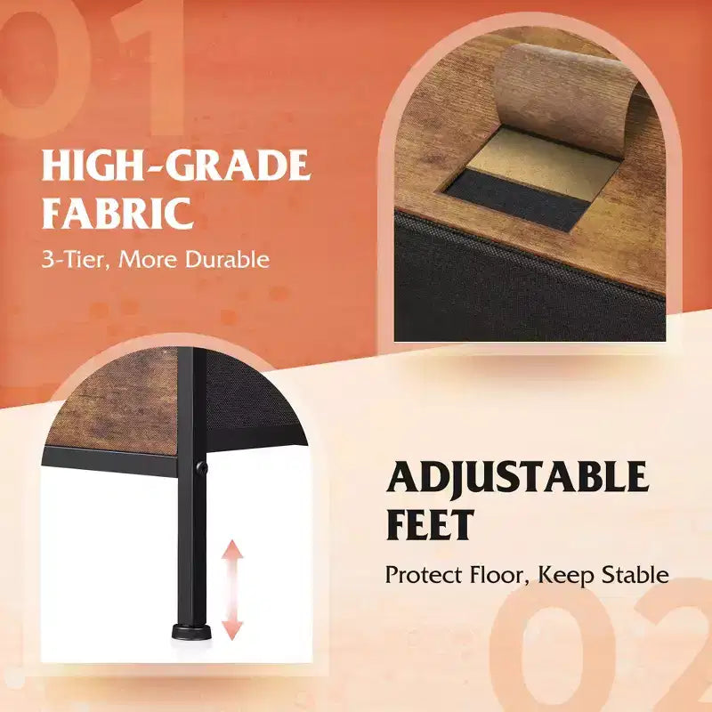 5 Drawer Dresser, Long Fabric Storage Unit for Bedroom, Closet, Living Room, Hallway & Nursery