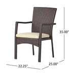 Christopher Knight Home Kent Outdoor Acacia Wood and Wicker 3 Piece Bistro Set