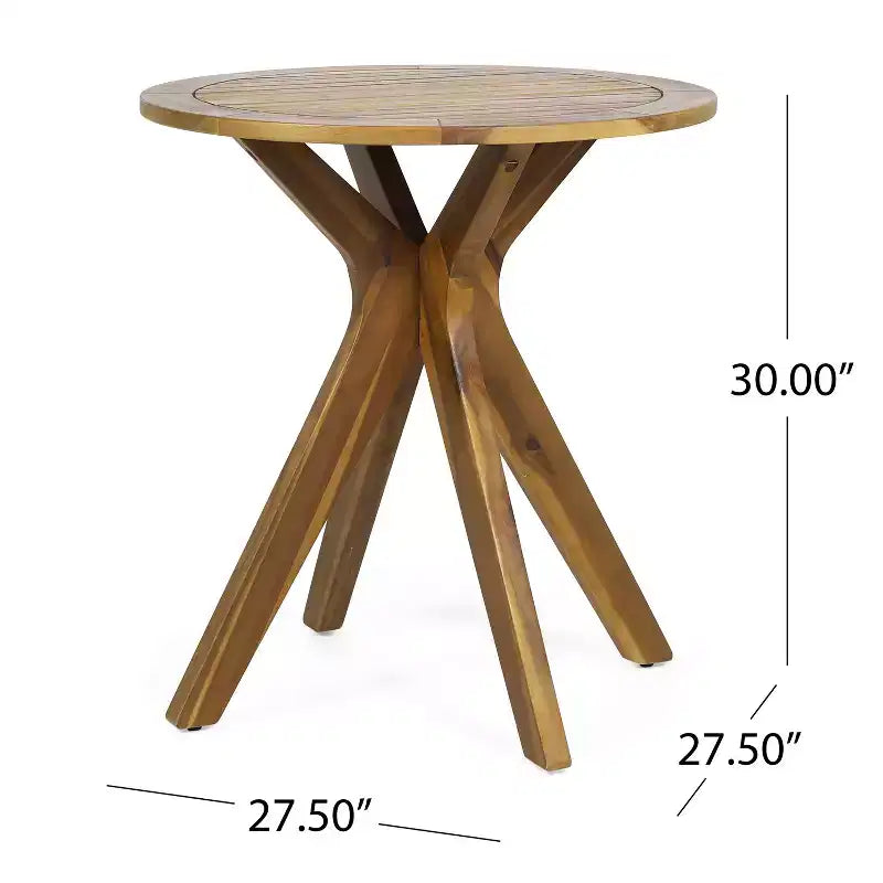 Christopher Knight Home Kent Outdoor Acacia Wood and Wicker 3 Piece Bistro Set