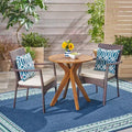 Christopher Knight Home Kent Outdoor Acacia Wood and Wicker 3 Piece Bistro Set