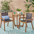 Christopher Knight Home Marcello Outdoor Mesh and Acacia Wood 3 Piece Bistro Set