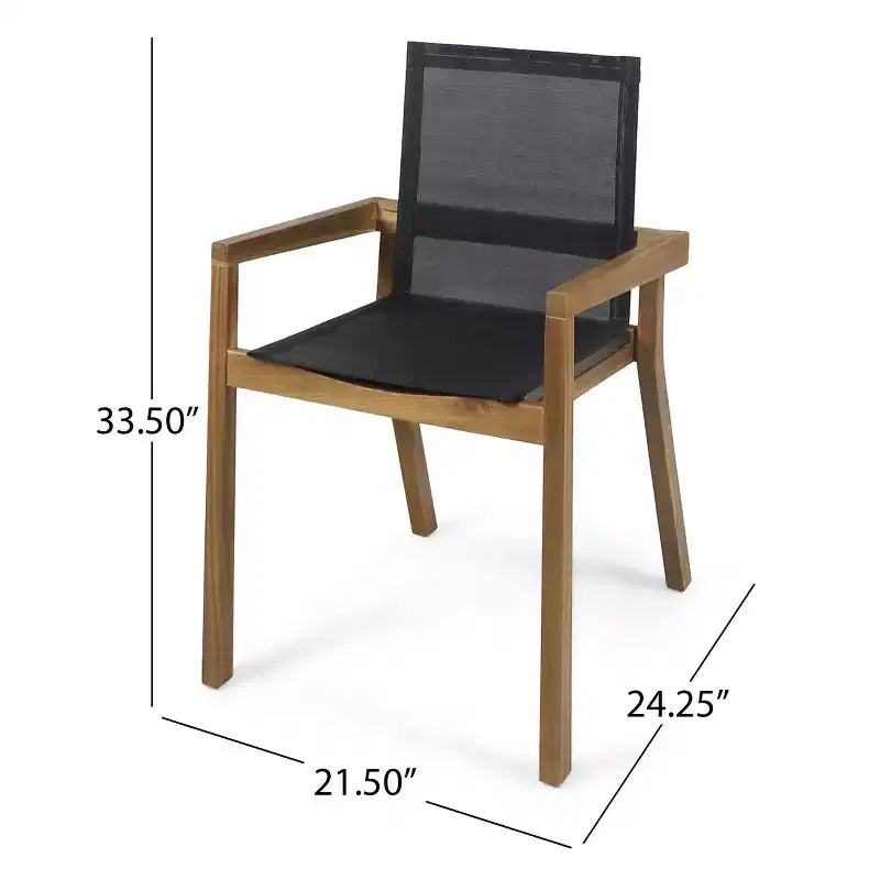 Christopher Knight Home Marcello Outdoor Mesh and Acacia Wood 3 Piece Bistro Set