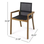 Christopher Knight Home Marcello Outdoor Mesh and Acacia Wood 3 Piece Bistro Set