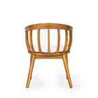 Christopher Knight Home Laura Outdoor Acacia Wood Slatted Curved Backrest Dining Chair with Cushion (Set of 2)