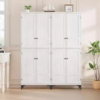 71 Farmhouse Tall Storage Cabinet, Adjustable Shelves & 4 Doors - Bathroom Pantry Organizer for Kitchen, Dining Room and office