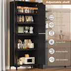 71 Farmhouse Tall Storage Cabinet, Adjustable Shelves & 4 Doors - Bathroom Pantry Organizer for Kitchen, Dining Room and office