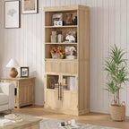 70 Tall Kitchen Pantry Cabinet with Glass Doors & Drawer - Versatile Storage for Living Room, Office, Dining Room, and Entryway