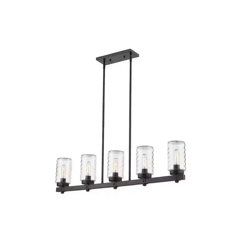 Tahoe 5-Light Outdoor Linear Island Light - Glass Shades, Dimmable, Damp Rated, 42 Length