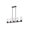 Tahoe 5-Light Outdoor Linear Island Light - Glass Shades, Dimmable, Damp Rated, 42 Length