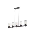 Tahoe 5-Light Outdoor Linear Island Light - Glass Shades, Dimmable, Damp Rated, 42 Length