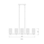Tahoe 5-Light Outdoor Linear Island Light - Glass Shades, Dimmable, Damp Rated, 42 Length