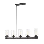 Tahoe 5-Light Outdoor Linear Island Light - Glass Shades, Dimmable, Damp Rated, 42 Length