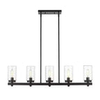 Tahoe 5-Light Outdoor Linear Island Light - Glass Shades, Dimmable, Damp Rated, 42 Length