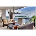 Tahoe 5-Light Outdoor Linear Island Light - Glass Shades, Dimmable, Damp Rated, 42 Length
