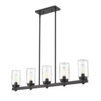 Tahoe 5-Light Outdoor Linear Island Light - Glass Shades, Dimmable, Damp Rated, 42 Length