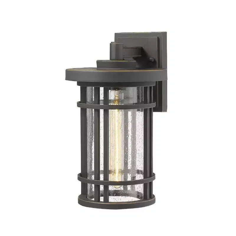 Jordan Aluminum Outdoor Wall Light - 8 x 13.5 - Dimmable, Wet Rated, 1 Bulb, Black Finish