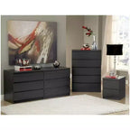 HomeStock Scottsdale 5 Drawer Chest Contemporary Storage Chest Black Wood Grain