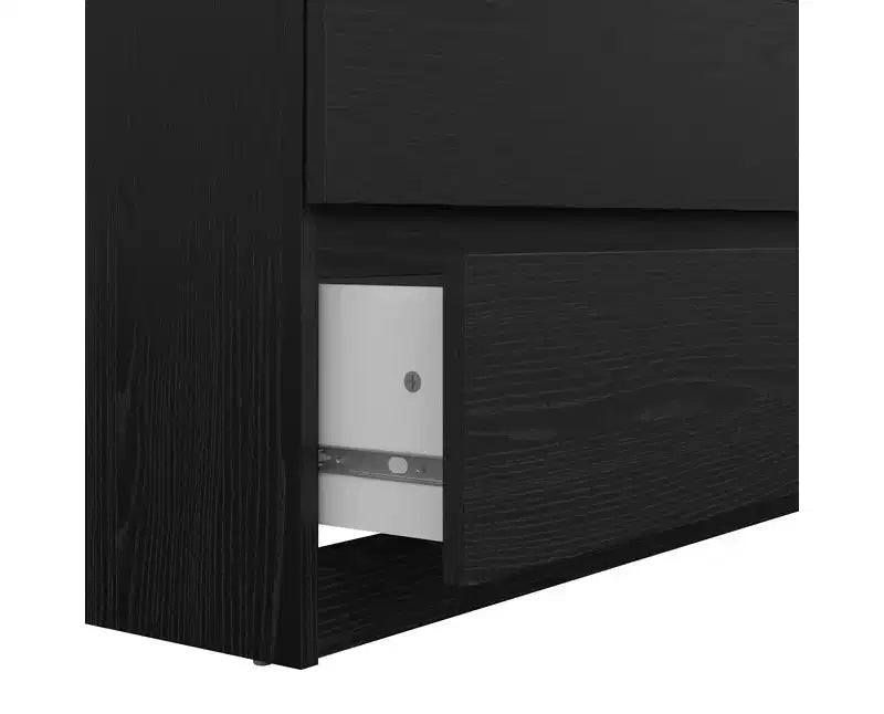 HomeStock Scottsdale 5 Drawer Chest Contemporary Storage Chest Black Wood Grain