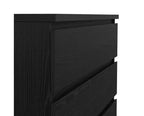 HomeStock Scottsdale 5 Drawer Chest Contemporary Storage Chest Black Wood Grain