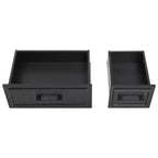 56.5 Rustic Kitchen Island with Power Outlet - Rolling Cart w/ Drop Leaf, 4 Doors & 5 Drawers, Adjustable Shelves & Wheels