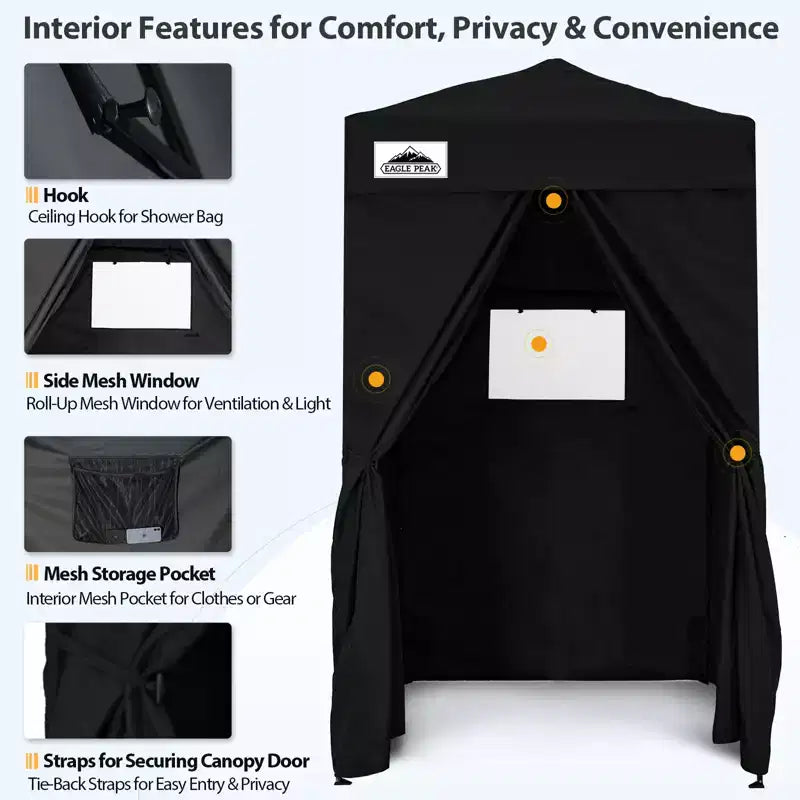 EAGLE PEAK 4x4 Pop Up Canopy, Flex Ultra Compact Portable Privacy Changing Room Photoshoots