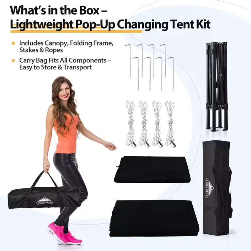 EAGLE PEAK 4x4 Pop Up Canopy, Flex Ultra Compact Portable Privacy Changing Room Photoshoots
