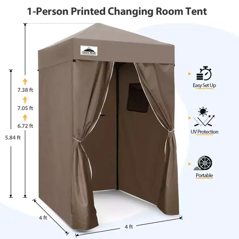 EAGLE PEAK 4x4 Pop Up Canopy, Flex Ultra Compact Portable Privacy Changing Room Photoshoots